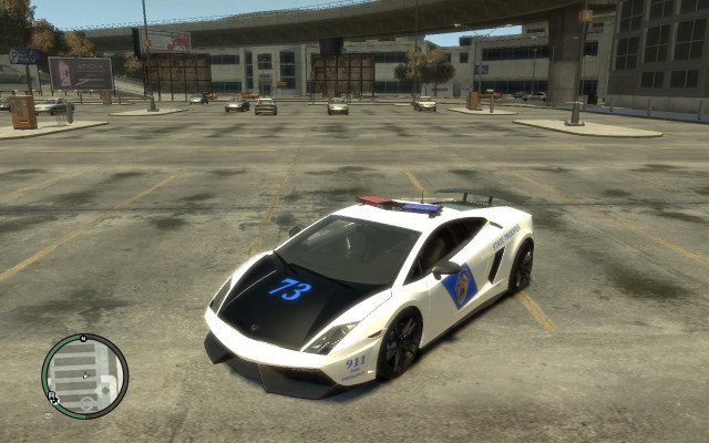 Police car parking lot building free wallpaper - medium preview image