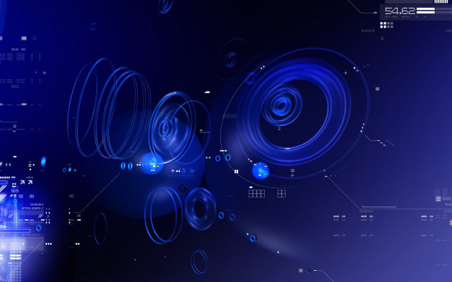 Blue abstract background circles lines #4 free wallpaper - medium preview image