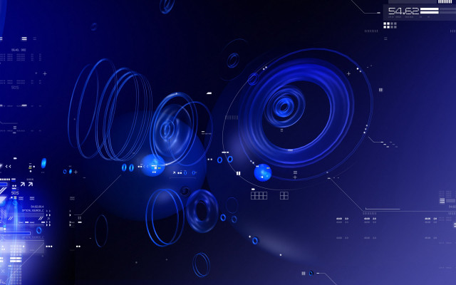 Blue abstract background circles lines #5 free wallpaper - medium preview image