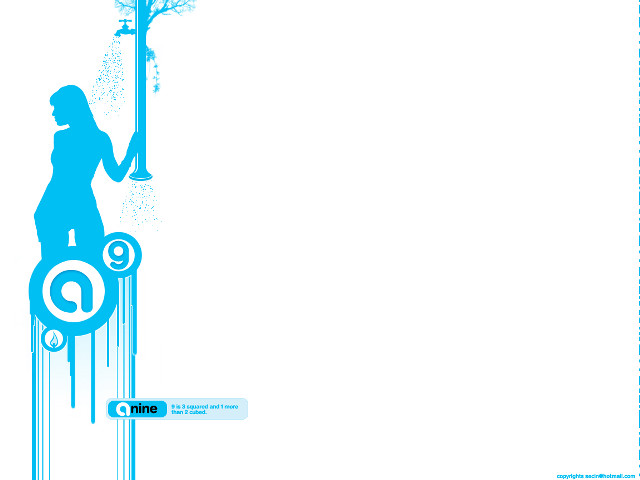 Woman streetlight tree blue border #2 free wallpaper - medium preview image