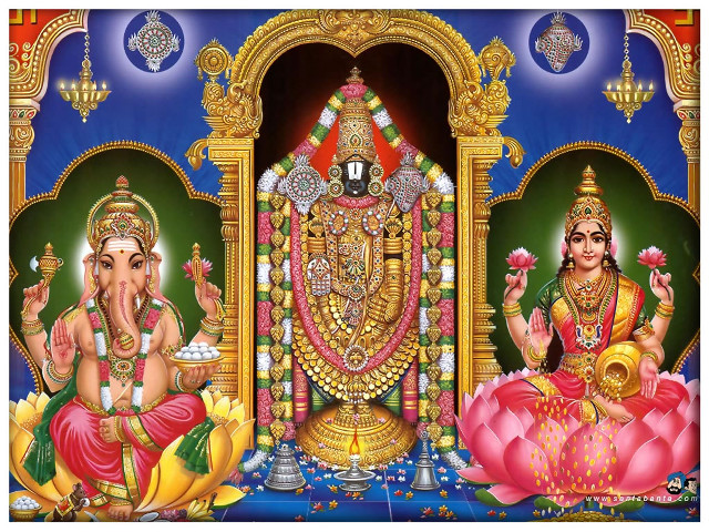 Ganesha lotuses man background painting free wallpaper - medium preview image