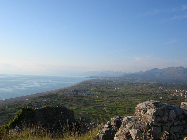 Valley water hilltop rock wall free wallpaper - medium preview image