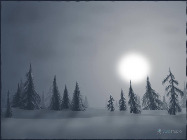 Snowy landscape trees sun background #2 free wallpaper - medium preview image