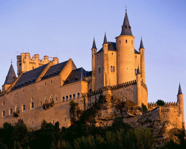 Castle clocktower sky background trees free wallpaper - medium preview image