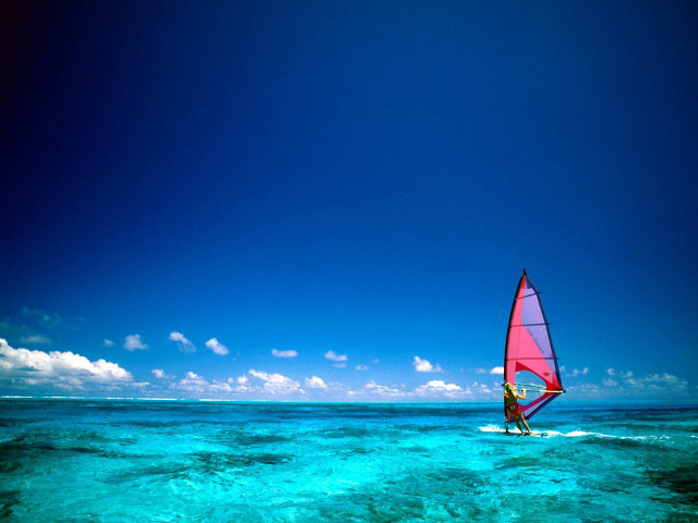 Sail board riding person water free wallpaper - medium preview image