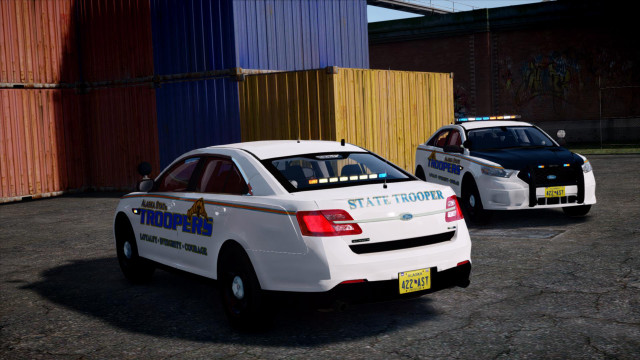 Police cars parking lot yellow free wallpaper - medium preview image