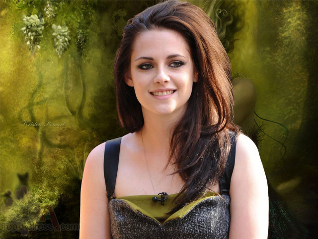 Woman long hair smiling green free wallpaper - medium preview image
