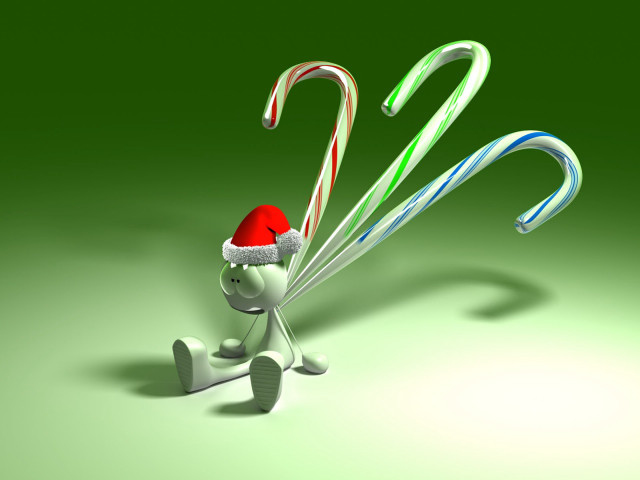 3d character candy canes santa #2 free wallpaper - medium preview image