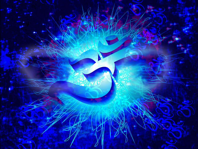 Blue purple om shanti swirl free wallpaper - medium preview image