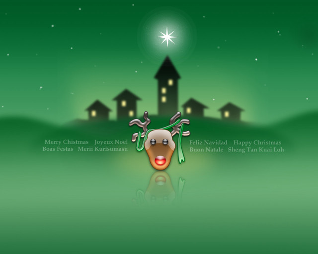 Christmas card reindeer house star #2 free wallpaper - medium preview image