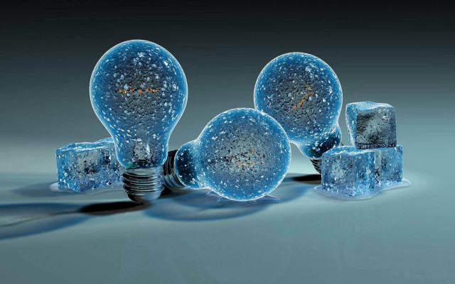 Light bulbs ice cubes tabletop #3 free wallpaper - medium preview image