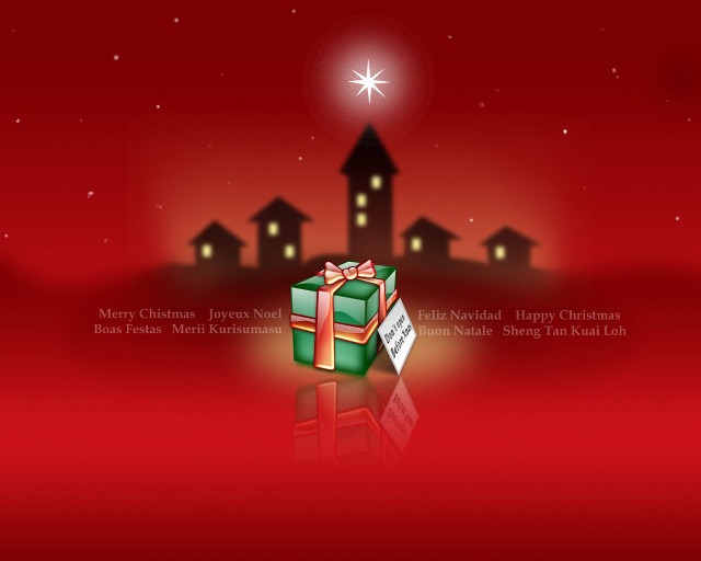 Christmas present red background star free wallpaper - medium preview image