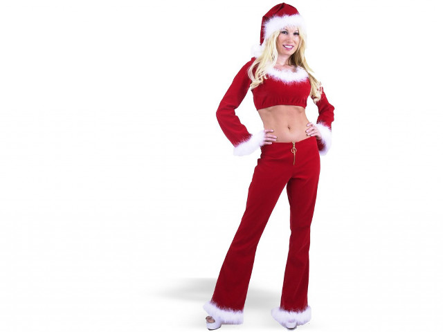 Woman santa suit posing picture #3 free wallpaper - medium preview image