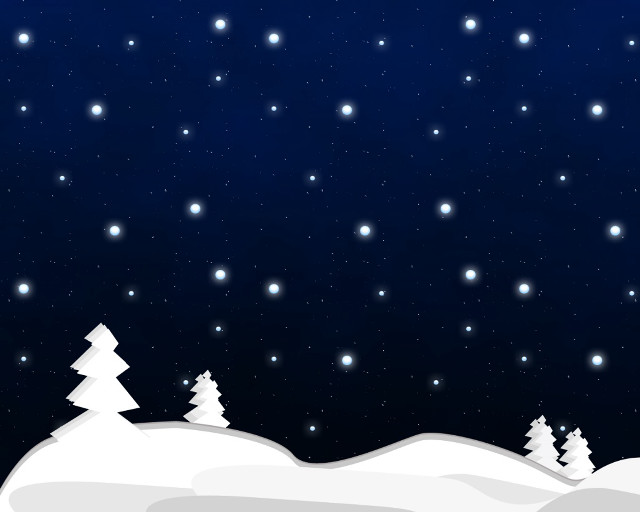 Snowy night hill trees star free wallpaper - medium preview image