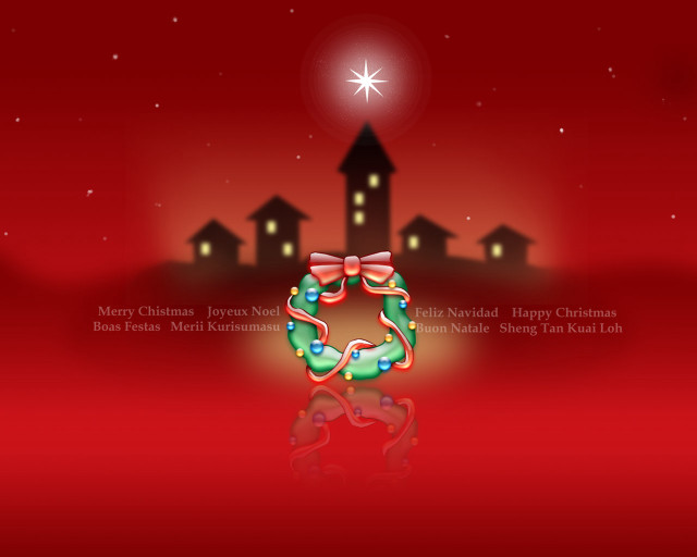 Christmas card red background green #3 free wallpaper - medium preview image