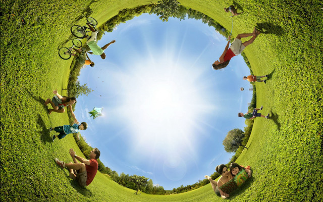 People grass circle sky sun #2 free wallpaper - medium preview image