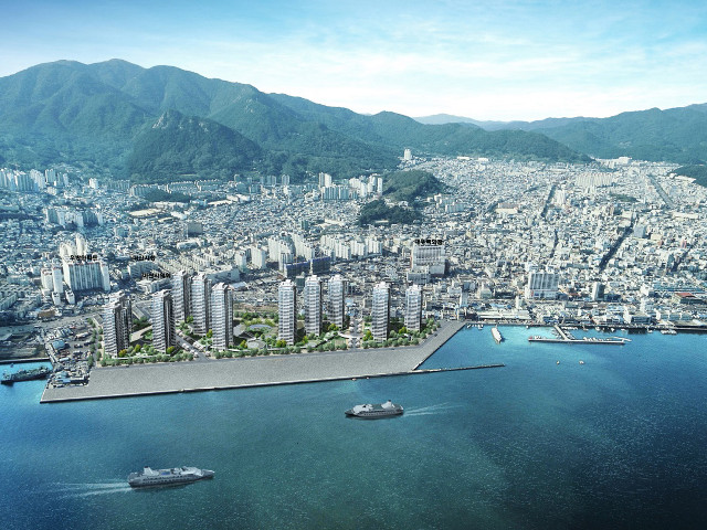 City harbor water mountains scenery #4 free wallpaper - medium preview image