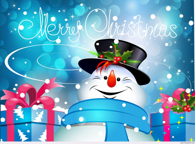 Snowman hat scarf presents merry free wallpaper - medium preview image