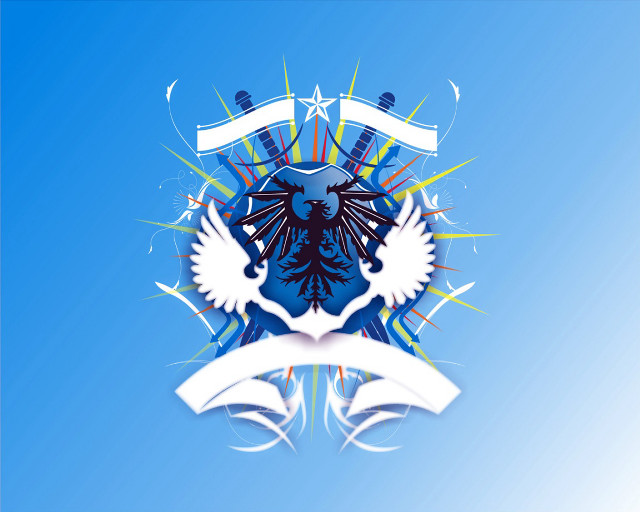 Blue white bird banner ribbon free wallpaper - medium preview image