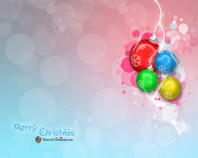 Christmas card ornaments blue pink #3 free wallpaper - medium preview image