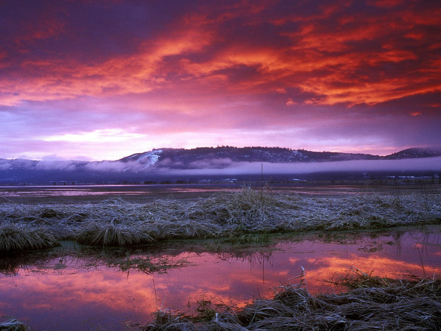 Field mountain red sky clouds #2 free wallpaper - medium preview image