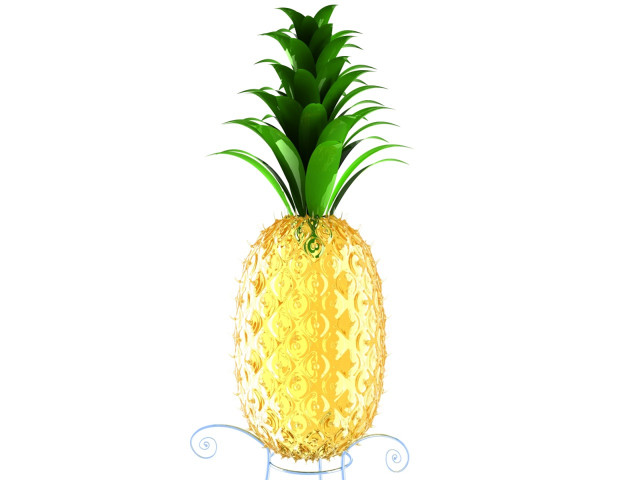 Pineapple green stem white background free wallpaper - medium preview image