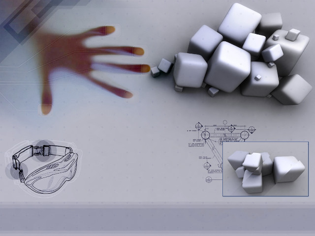 Hand reaching white object blueprint #2 free wallpaper - medium preview image