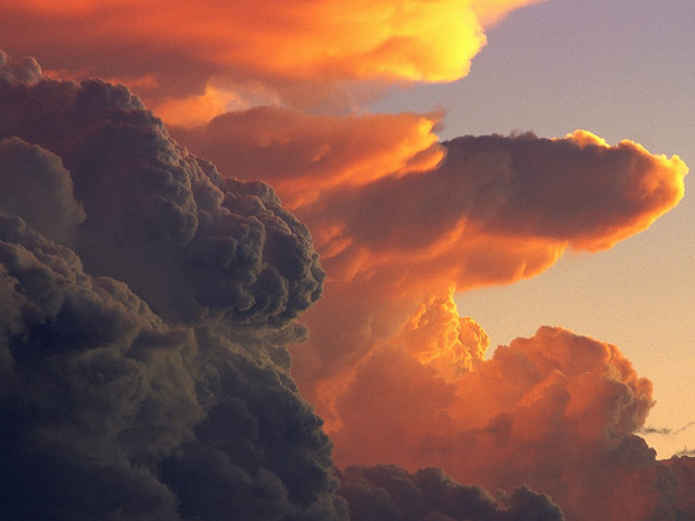 Plane flying cloudy sky sunset #2 free wallpaper - medium preview image