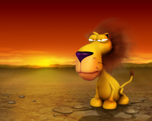 Cartoon lion big mane big free wallpaper - medium preview image