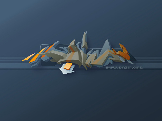 Stylized mountain paper foreground blue free wallpaper - medium preview image