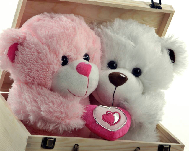 Teddy bears wooden box heart free wallpaper - medium preview image