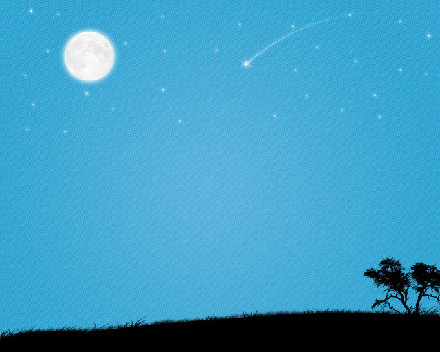 Silhouette tree moon sky stars free wallpaper - medium preview image