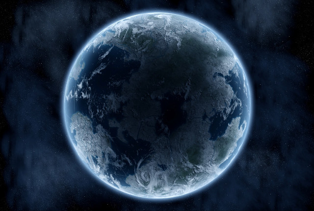 Blue planet starry glow space free wallpaper - medium preview image