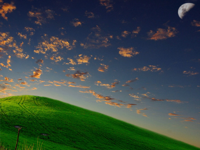 Green hill full moon fence #2 free wallpaper - medium preview image