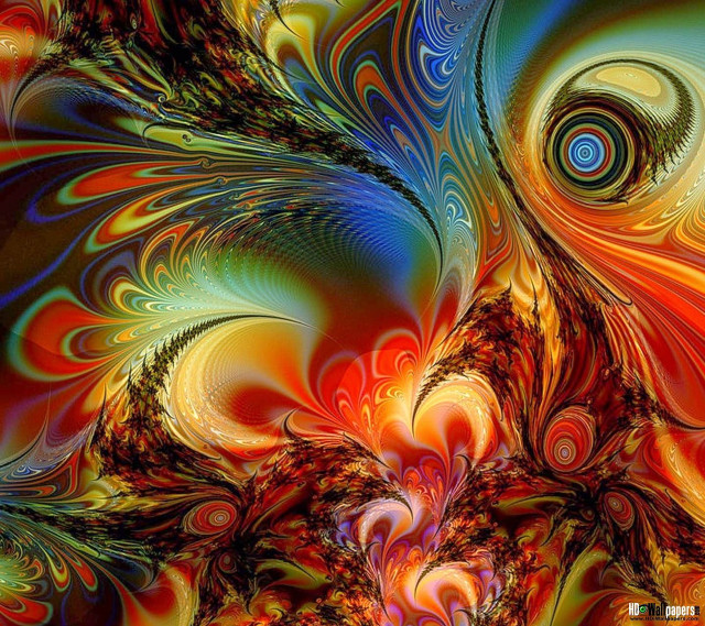 Colorful swirl design black background #2 free wallpaper - medium preview image