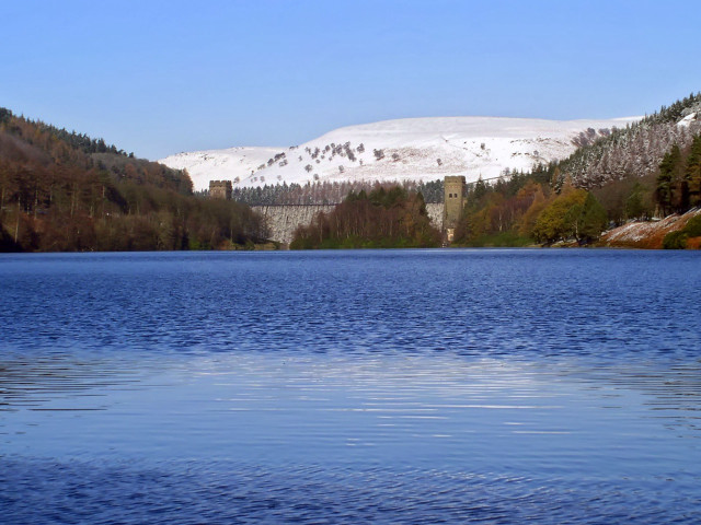 Lake mountain bridge snow top free wallpaper - medium preview image