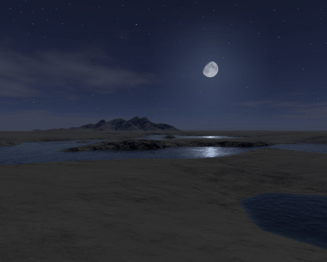 Night moon lake mountain stars free wallpaper - medium preview image