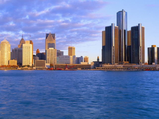 City skyline water boat cloudy #2 free wallpaper - medium preview image