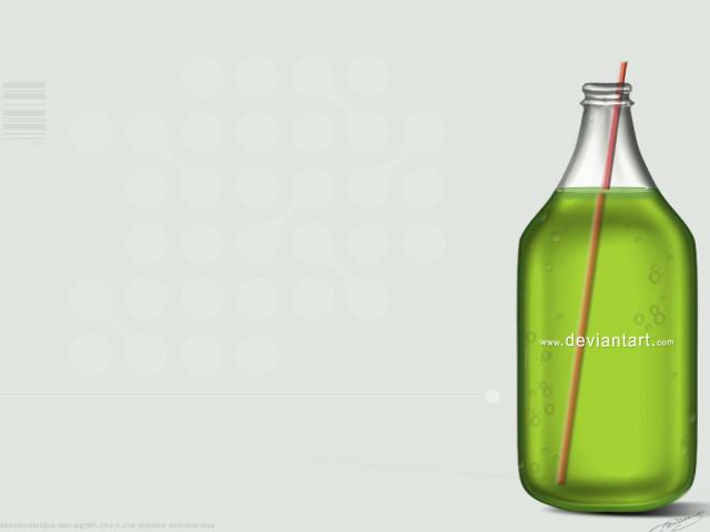 Green bottle red straw white free wallpaper - medium preview image