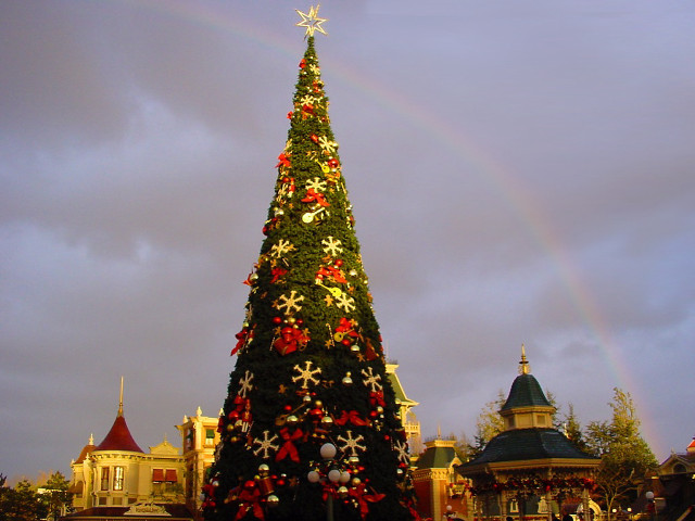 Christmas tree rainbow building sky #3 free wallpaper - medium preview image