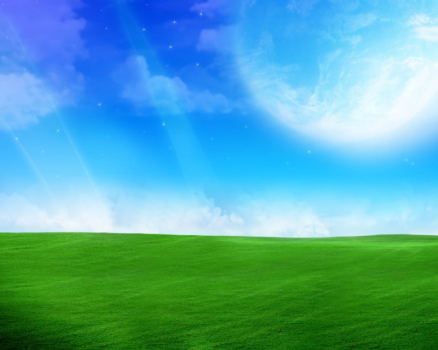Green field blue sky stars #3 free wallpaper - medium preview image