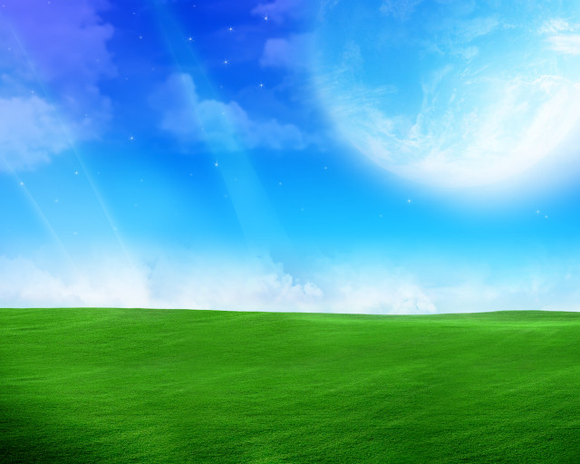 Green field blue sky stars #2 free wallpaper - medium preview image