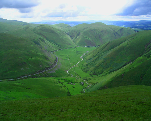 Green valley winding road cloudy free wallpaper - medium preview image