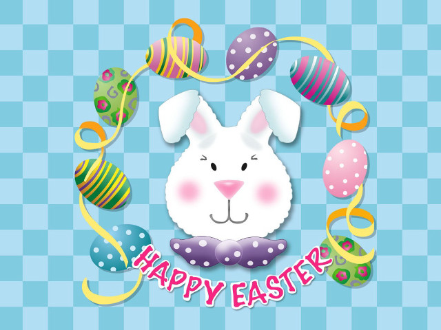 Happy easter bunny bow tie free wallpaper - medium preview image