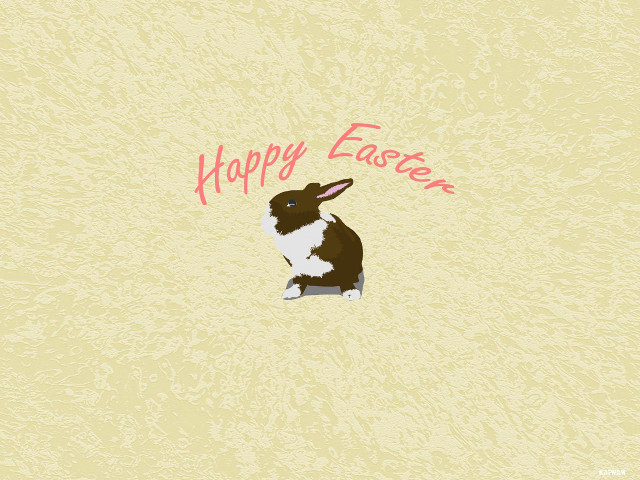 Rabbit yellow wall happy easter #2 free wallpaper - medium preview image