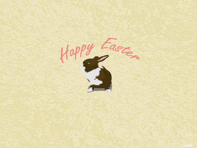 Rabbit yellow wall happy easter #3 free wallpaper - medium preview image