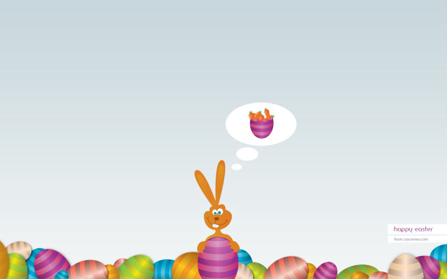 Bunny sitting pile eggs thought #3 free wallpaper - medium preview image