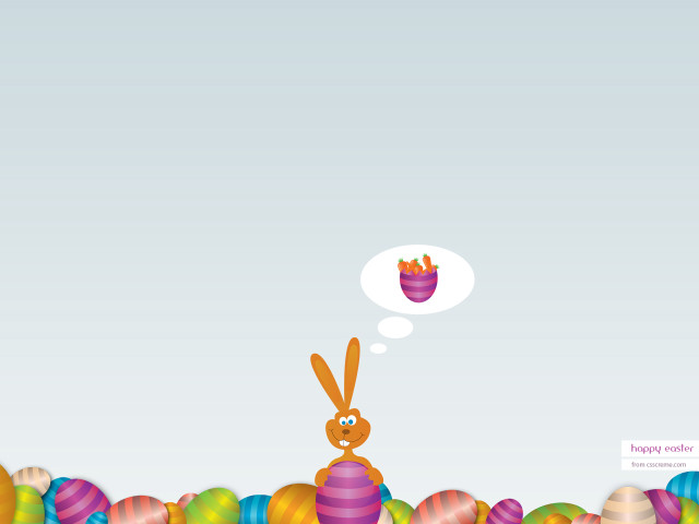 Bunny sitting pile eggs thought #4 free wallpaper - medium preview image