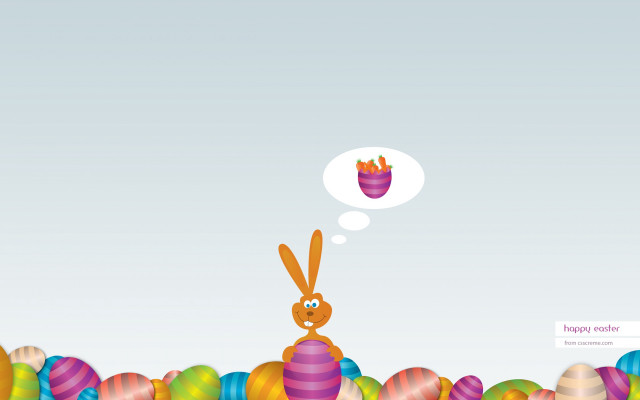 Bunny pile eggs thought bubble free wallpaper - medium preview image