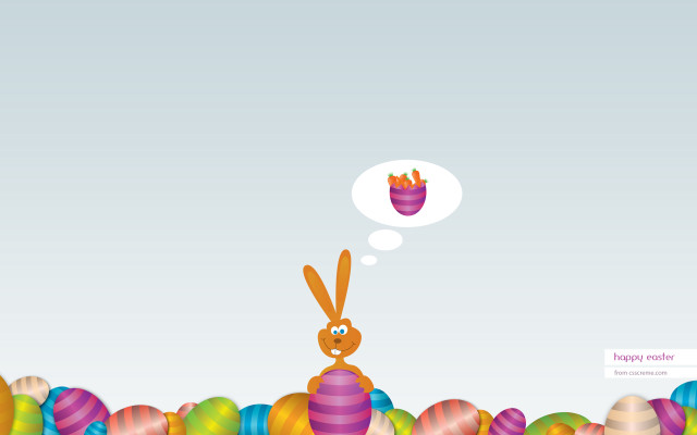 Bunny sitting pile eggs happy #2 free wallpaper - medium preview image